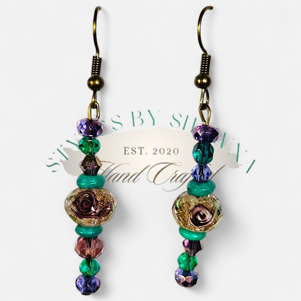 Handmade Elegant Beaded Dangle Earrings